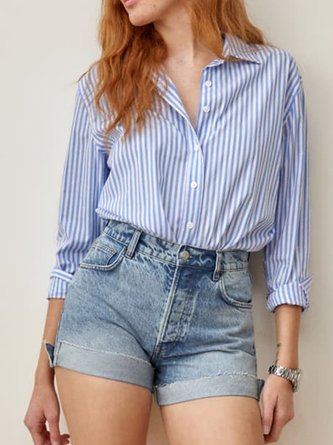 Casual Shirt Collar Top