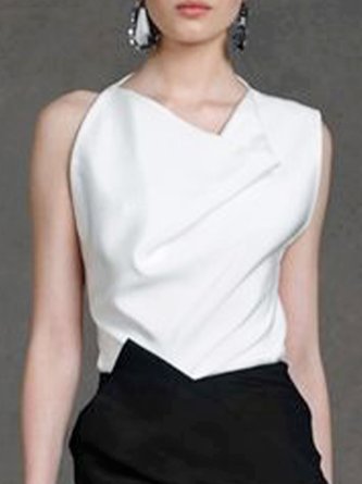 Sleeveless Simple Solid  Top
