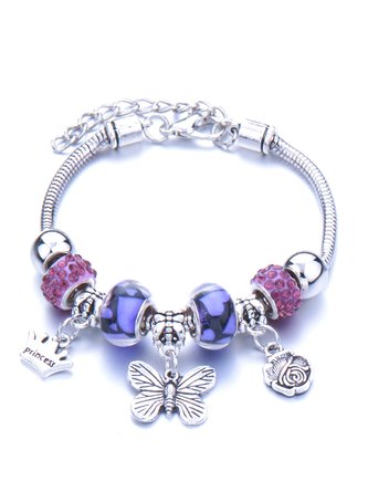 Vintage Butterfly Rose Butterfly Crystal Bracelet