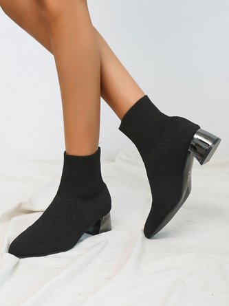 Elegant Plain Socks Boots