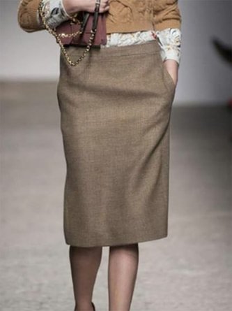 Solid Elegant Solid Regular fit Skirt