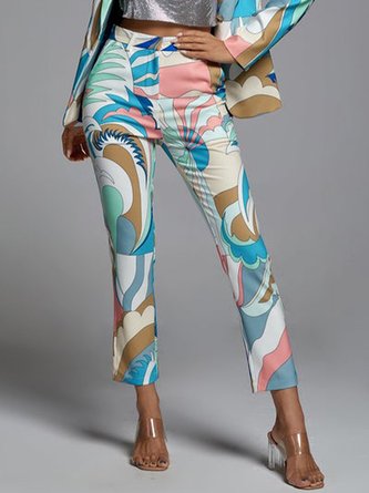 Work  Printed Abstract  Tailored Pants
