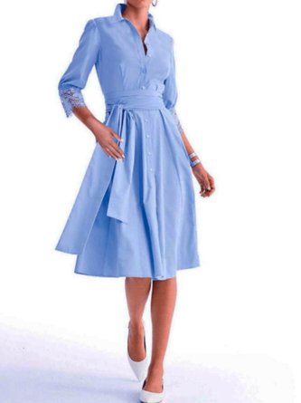 Spring A-line Elegant Daily Lightweight Three Quarter Dresses