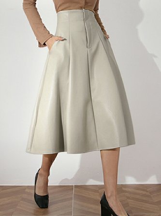 Elegant Solid A LineA Daily Skirt