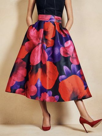 Midi Daily  Regular Fit Floral Skirt