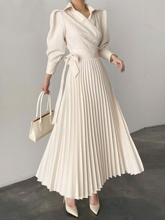 Plain Autumn Elegant High Waist Daily 1 * Dress X-Line Regular Regular Size Dresses for Women