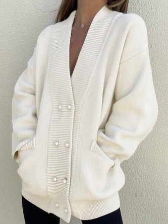 Daily Long sleeve Regular Fit  Simple Sweater Coat