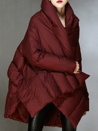Simple Turtleneck Loose  Plain Fleece Coat