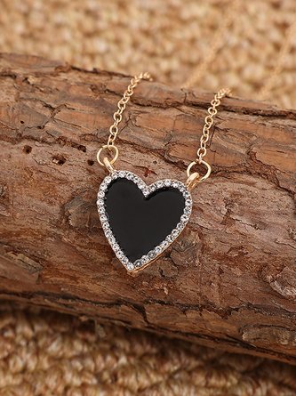 Casual Diamond Black Jewel Necklace Everyday Clothing Wild Jewelry