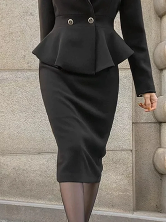 Elegant Regular Fit Midi Skirt