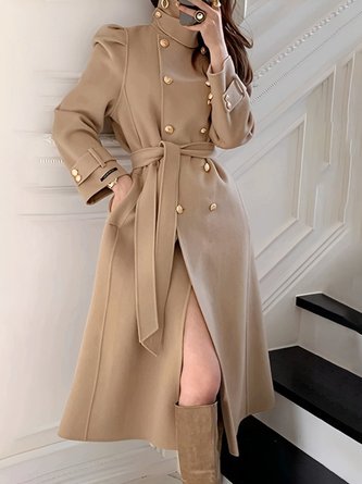 Plain Elegant Regular Fit Long sleeve Overcoat