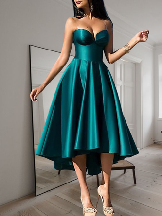 Elegant Cold Shoulder Sleeveless Regular Size Party Dress