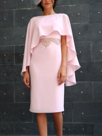 Lace Plain Elegant Wrap Party Dress