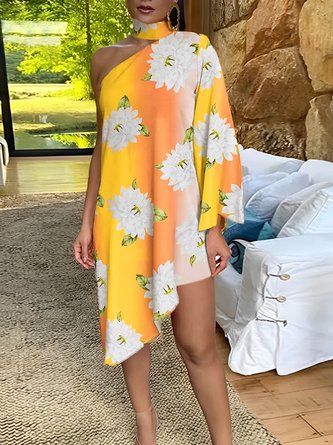 Loose Vacation Floral Mini Dress