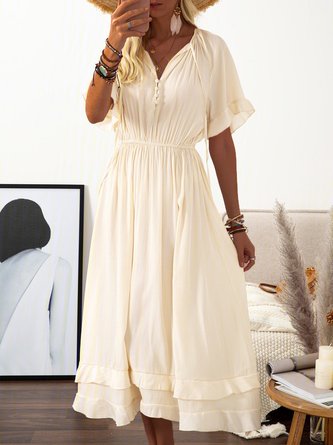 Short Sleeve Holiday Cotton Dress