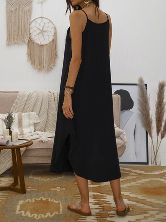 Halter Cotton Solid Dress