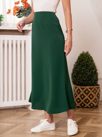 Simple Solid Shift Skirt