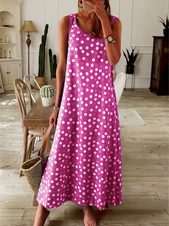 Midi Dresses Polka Dots Dress