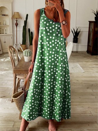 Midi Dresses Polka Dots Dress