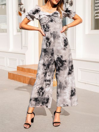 Sweet Cotton-Blend Short Sleeve Shift One-Pieces