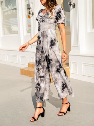 Sweet Cotton-Blend Short Sleeve Shift One-Pieces