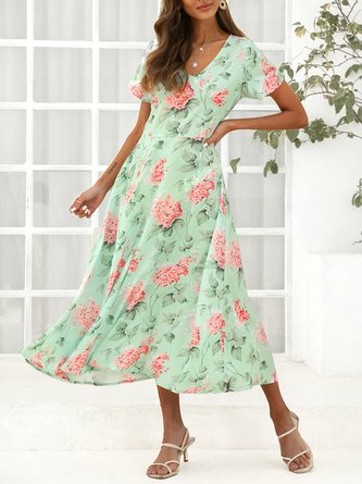 Short Sleeve Polyester Fibre Dress