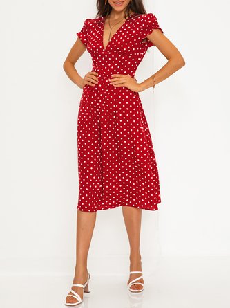 Sweet Polka Dots Short Sleeve Dress