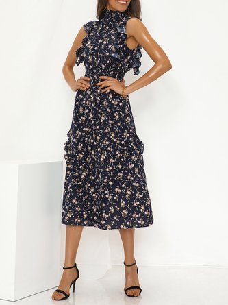 Turtleneck Vintage A-Line Dress