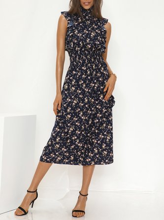 Turtleneck Vintage A-Line Dress