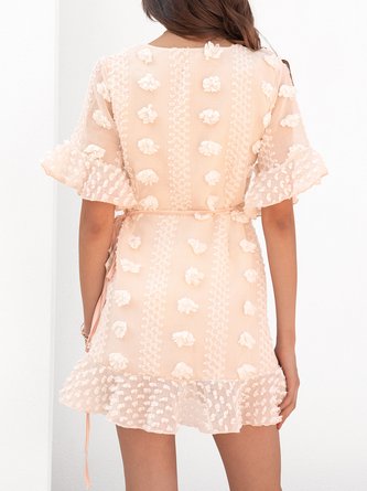 Floral Sweet A-Line Short Sleeve Dress