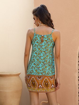 Cold Shoulder Sweet Shift Spaghetti Dress