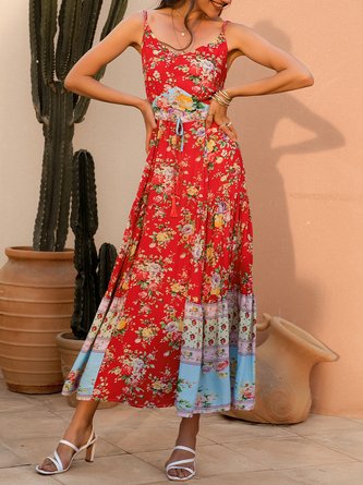 Cold Shoulder A-Line Spaghetti Sweet Dress