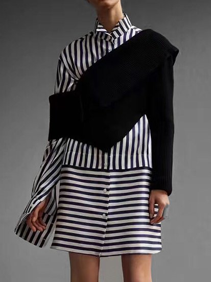 Striped Dress With Top Two-Pi...
