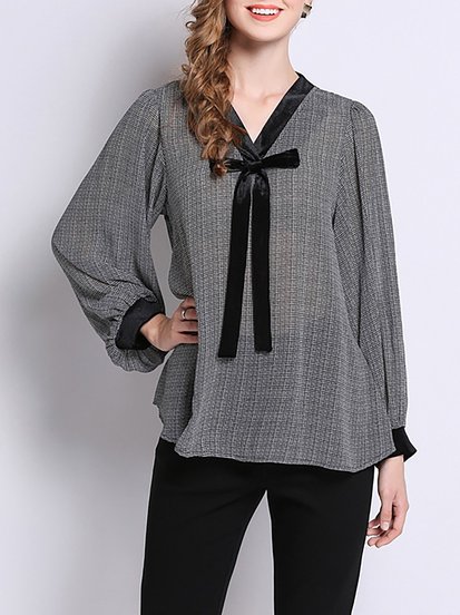 Houndstooth Printed Shift Blo...