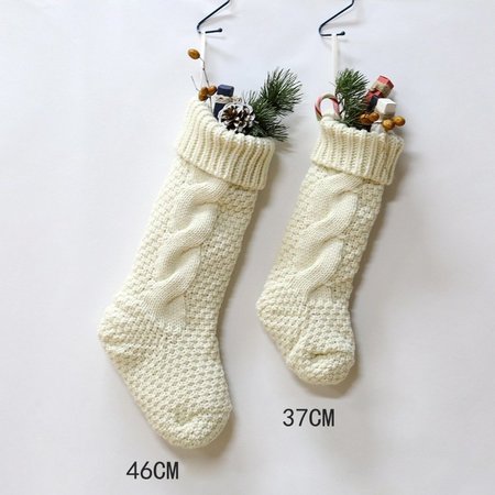 Free Shipping Wool Gift Knit Christmas Stockings Hanging Ornaments Gift Bag Decoration Pendant Candy Bag Twist Socks