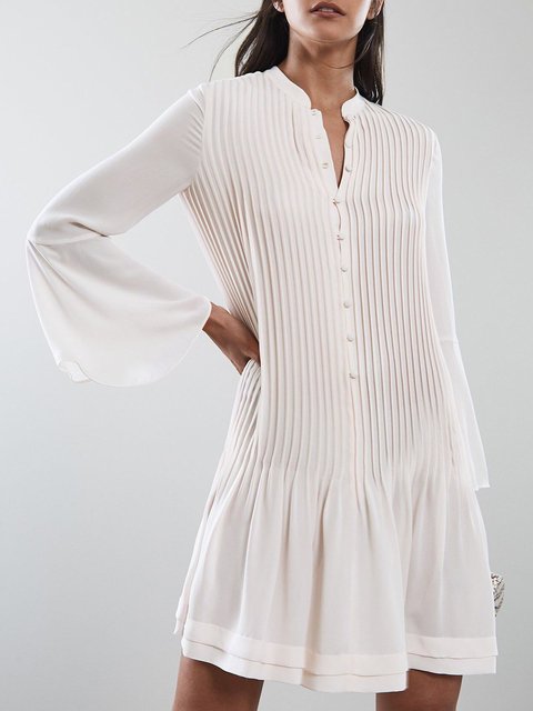 long white pleated dress