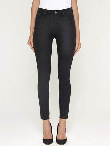 Black Simple Sheath Skinny Leg Pants by DE LIZZA - Latest Fashion ...