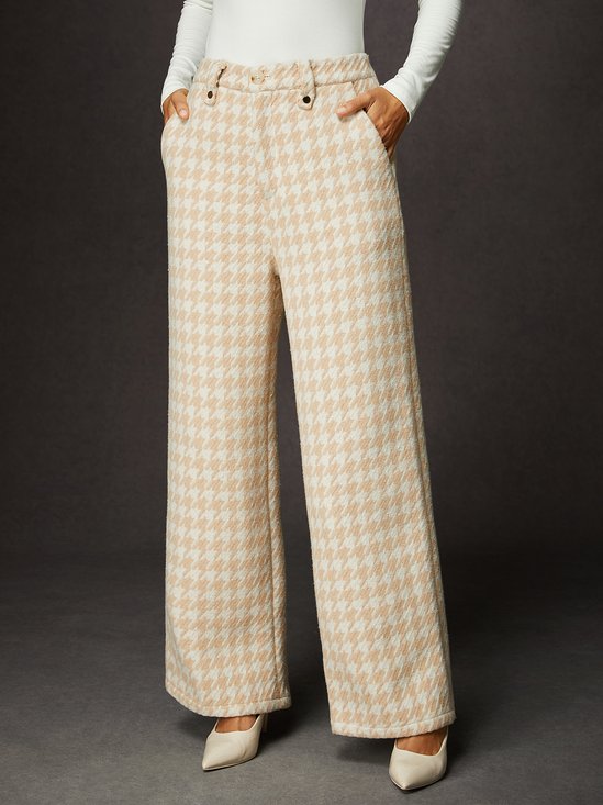 Houndstooth Urban Fashion Straight Pants