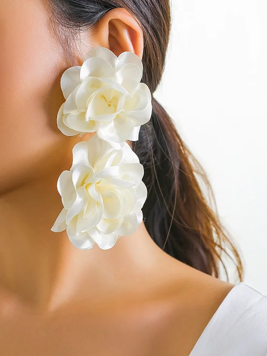 1pairs Elegant Flower Dangle Earrings