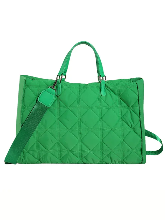 Casual Quilted Tote Bag Large Capacity Square Crossbody Bag