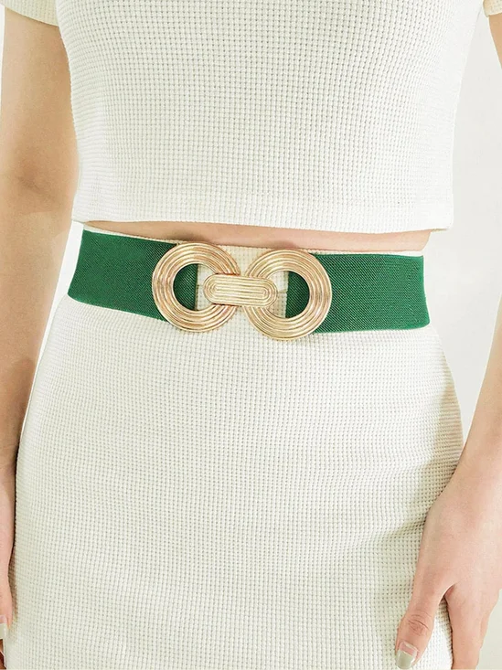 Symmetrical Hollow-out Buckle Casual Stretch Belt For Dress Decoration