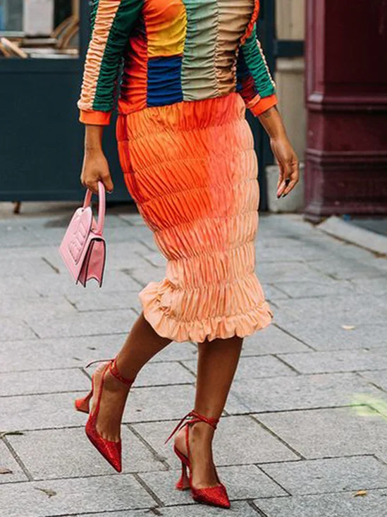 Urban Ombre Scramble Tight Midi Skirt