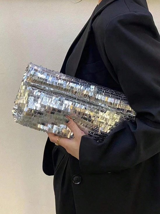 Sparkling Sequined Magnetic Envelope Clutch Bag