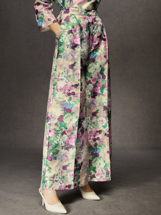 Elegant Floral Fashion Pants