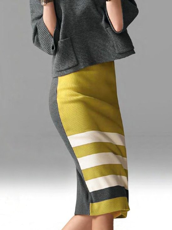 Color Block Urban Sweater Skirt