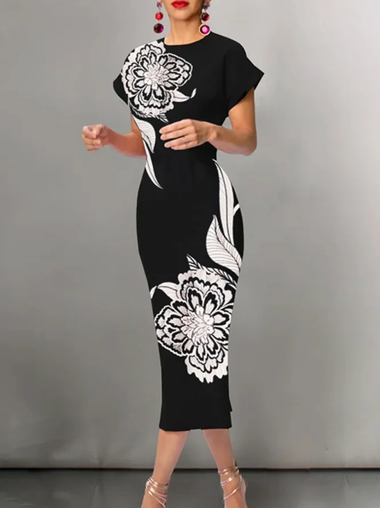 Plus size Regular Fit Floral Urban Dress