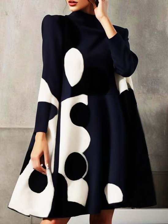 Daily Polka Dots Long Sleeve Dress