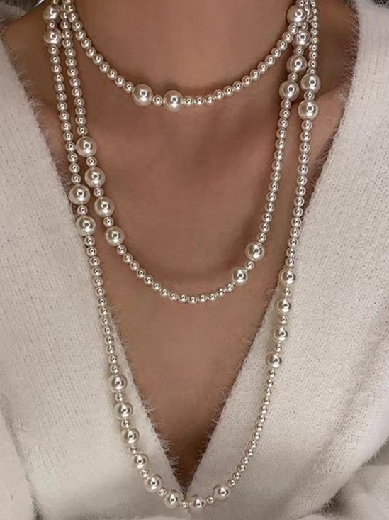 Elegant Plain Pearl Layer Sets