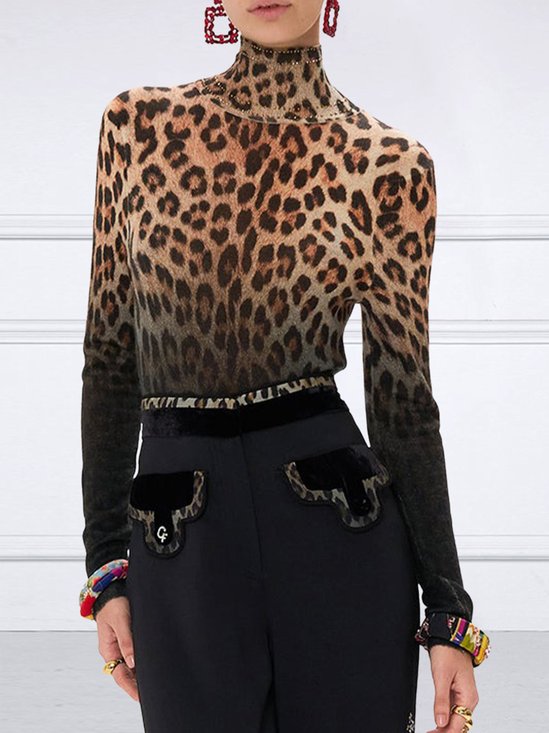 Urban Leopard Turtleneck T-Shirt