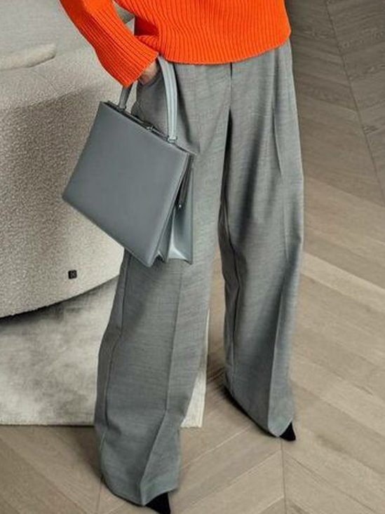 Urban Loose Daily Plain Wide leg Pants